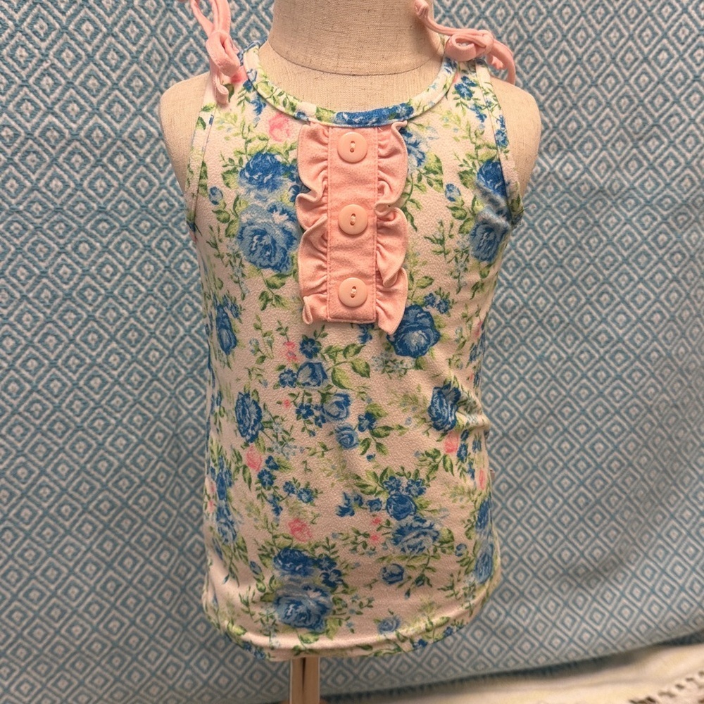 Floral Pink Drawstring Shorts Set - Picture 3 of 5